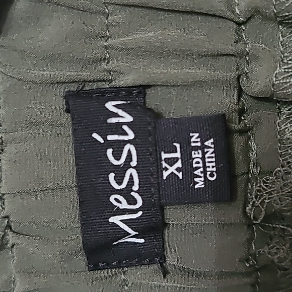 MESSINI Women's Olive Green Tie-Waist Shorts - Size XL - Picture 5 of 7